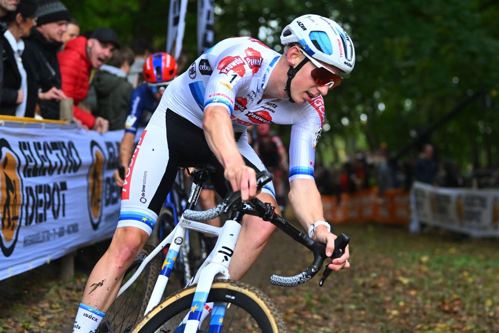 OVERIJSE BELGIUM OCTOBER 22 Michael Vanthourenhout of Belgium and Team Pauwels Sauzen Bingoal competes during the 63rd UCI Cyclocross World Cup Druivencross Overijse 2023 Mens Elite on October 22 2023 in Overijse Belgium Photo by Luc ClaessenGetty Images