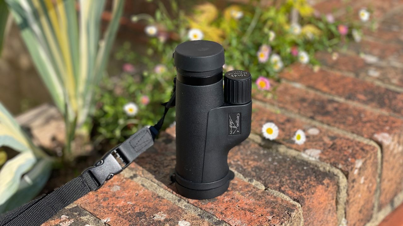 Opticron Oregon 4 PC Oasis 10X42 on a wall
