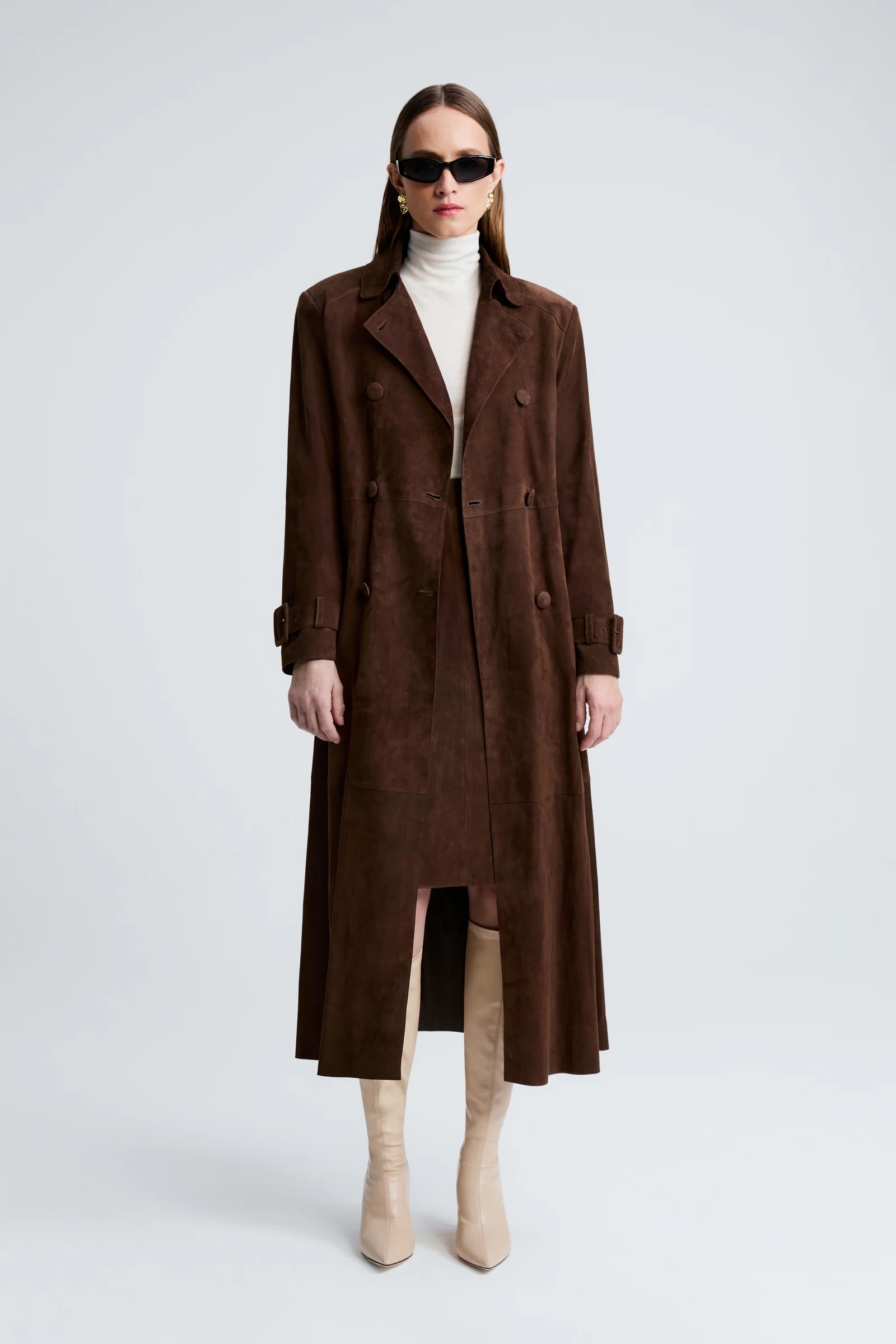 Nour Hammour tate Everyday Suede Trench