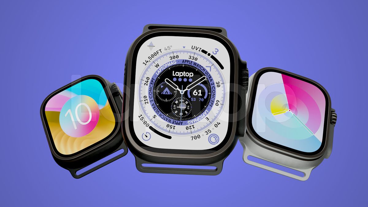 Apple Watch Ultra 2 renders based on rumors and leaked information.