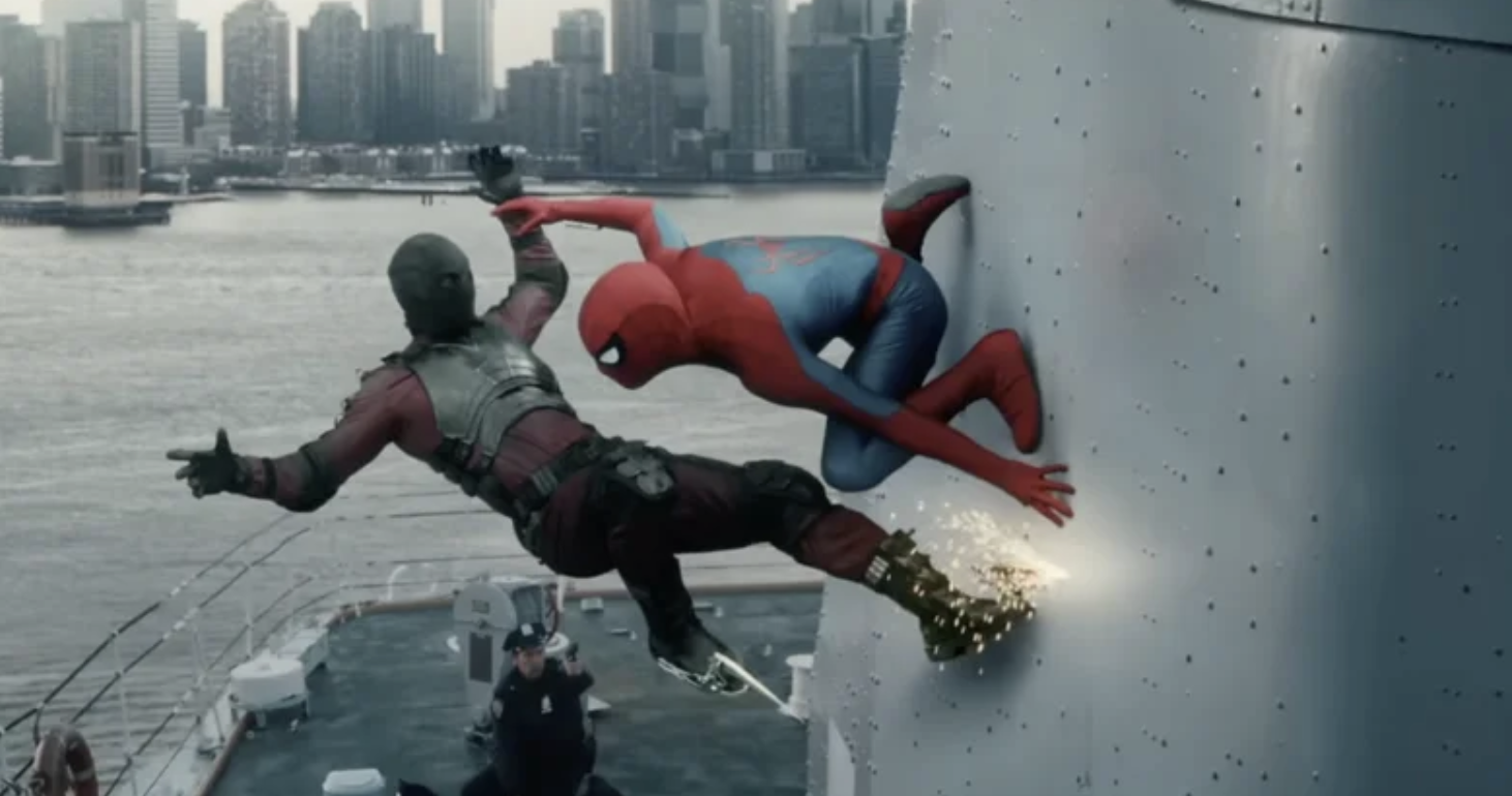 an image of a fight scene in spiderman brand new day