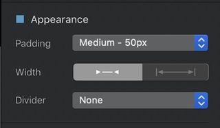 Adjusting padding and width for a Bloc.