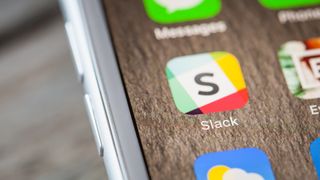Slack app displayed on a smartphone