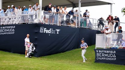 Austin Smotherman takes a shot at the Butterfield Bermuda Championship