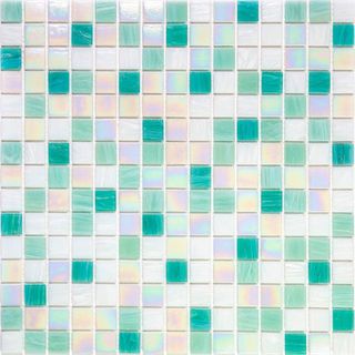 green mosaic glass floor tiles 