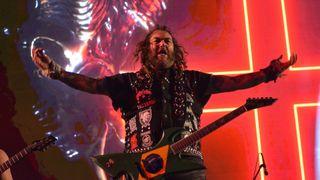 Max Cavalera of Soulfly performs on stage during second day of Hell And Heaven 2020 on March 15, 2020 in Toluca, Mexico.