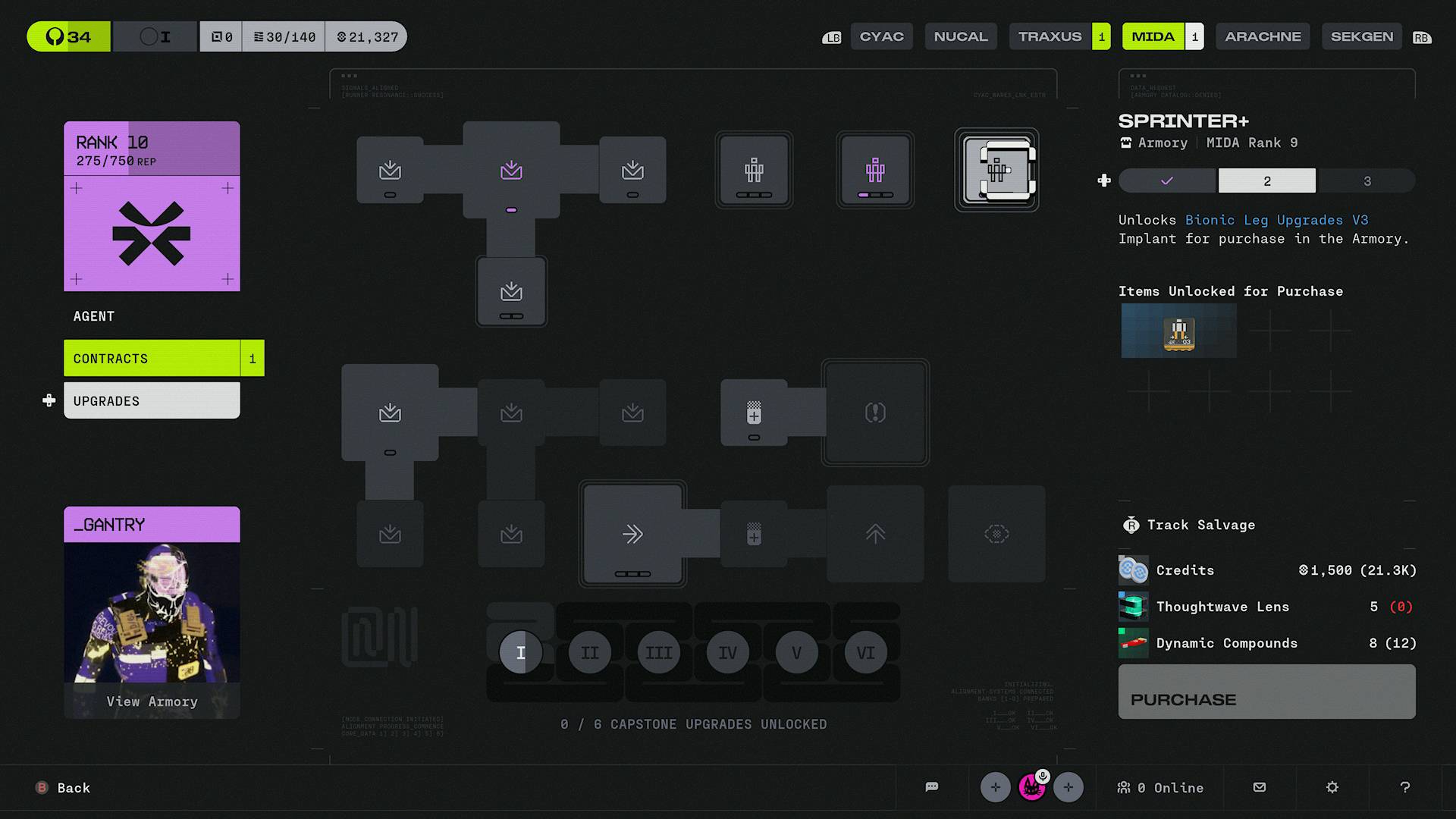 Marathon MIDA faction upgrades Sprinter+