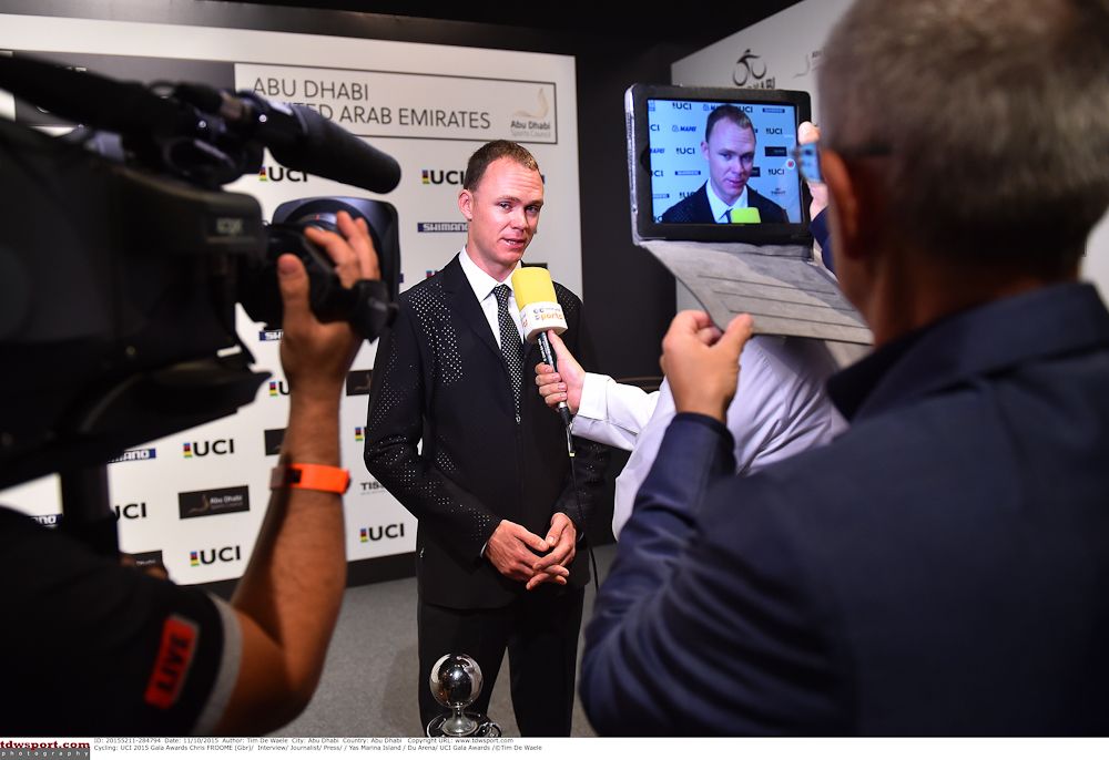Chris Froome was in attendance for the UCI Cycling Gala