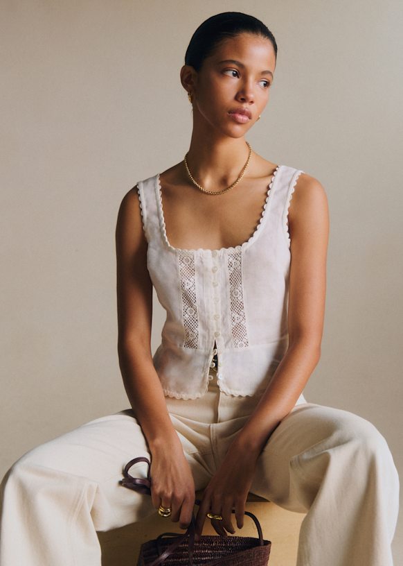 Lupya Top - Ecru - Organic Cotton - S&amp;eacute;zane