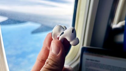 Apple AirPods Pro 2 on an airplane 