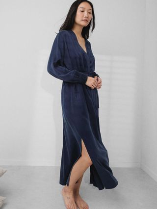 Washable Silk Long Robe