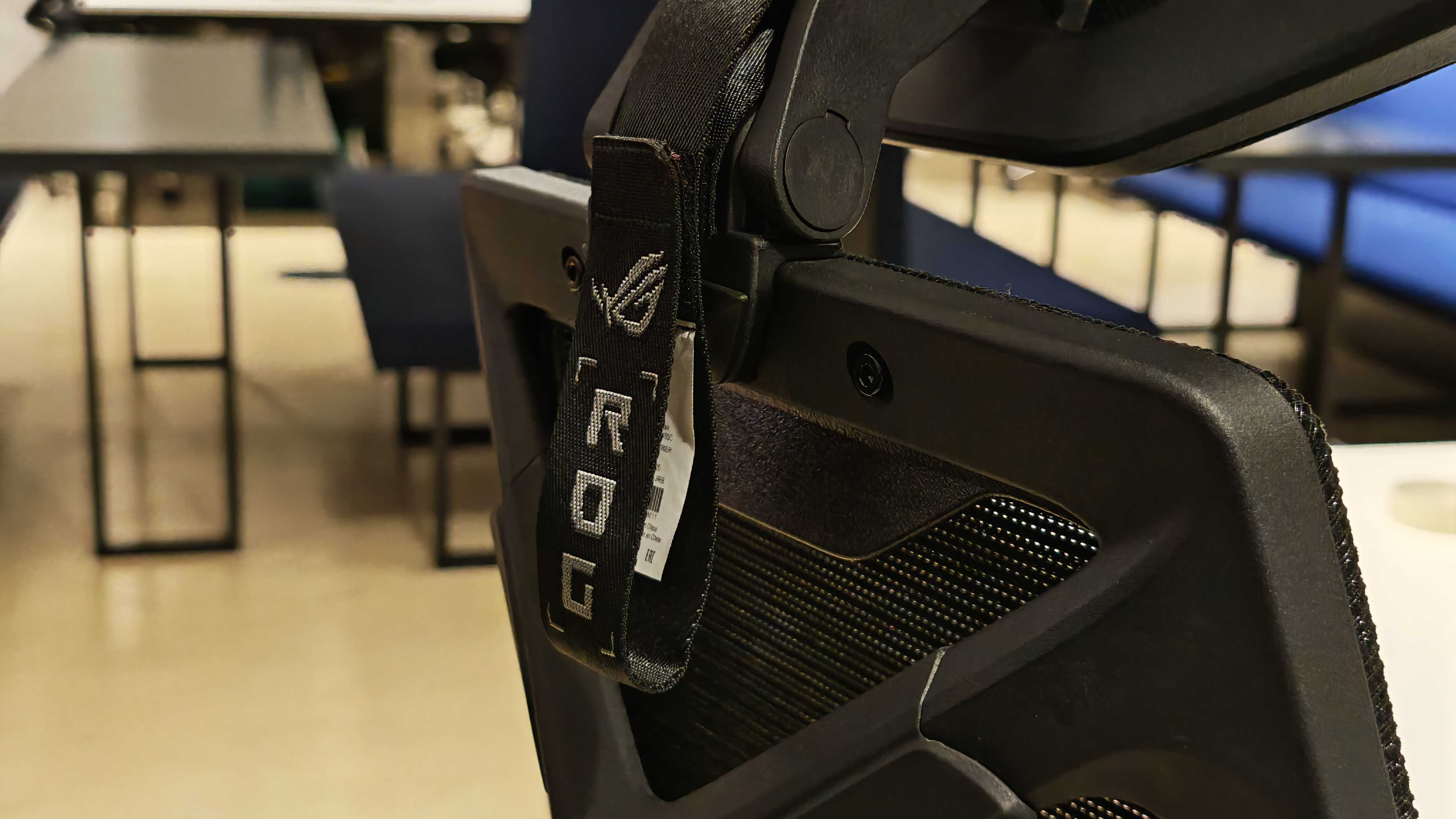The Asus ROG Destrier Core Gaming Chair in an office environment.
