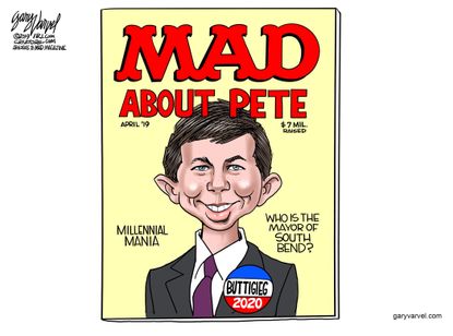 Political Cartoon U.S. Pete Buttigieg 2020 Mad Magazine Cover