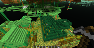 A potato maze and reskinned abandoned mine in Minecraft's Poisonous Potato update
