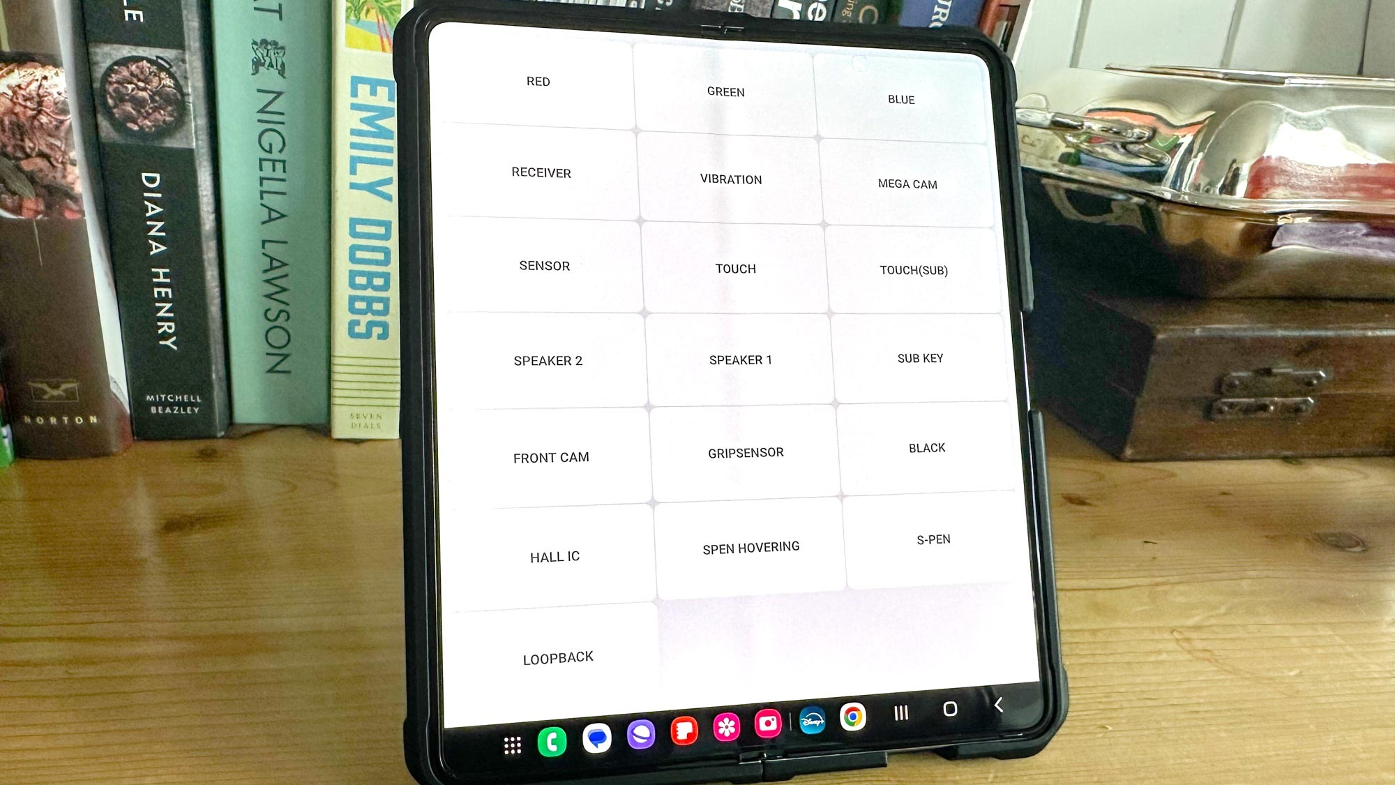 Android diagnostic screen
