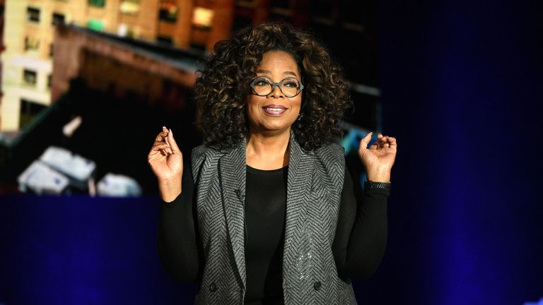 Oprah Winfrey speaks onstage during Oprah's SuperSoul Conversations at PlayStation Theater