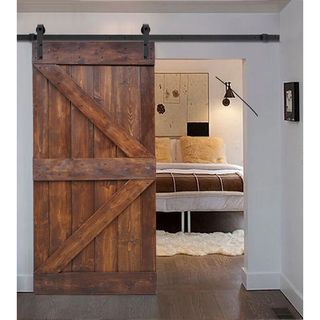Sliding wood painted bar door for bedroom