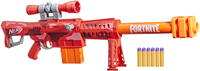 Nerf Fortnite Heavy SR Blaster - ($50)
The longest and heaviest Nerf rifle available, perfect for long-distance sniping. It measures over 43 inches long, and includes a 6-dart clip, a bolt-slide, and a removable scope.