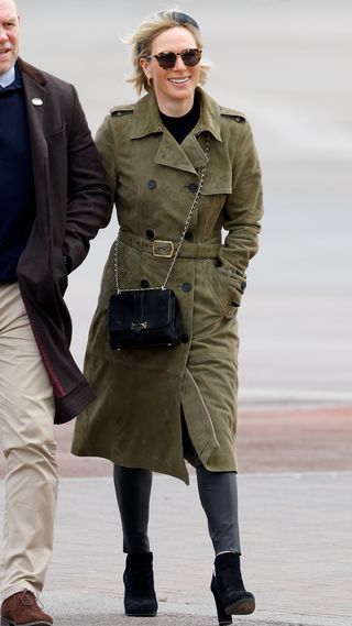 Zara Tindall attends day 2 of the April Meeting at Cheltenham Racecourse on April 18, 2024