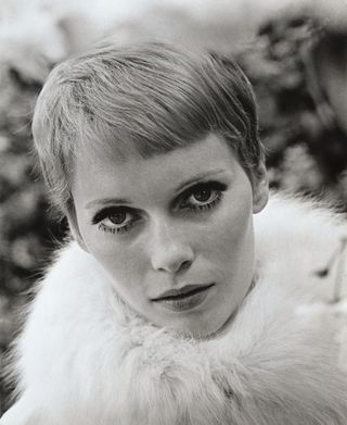 Mia Farrow with her famous pixie cut