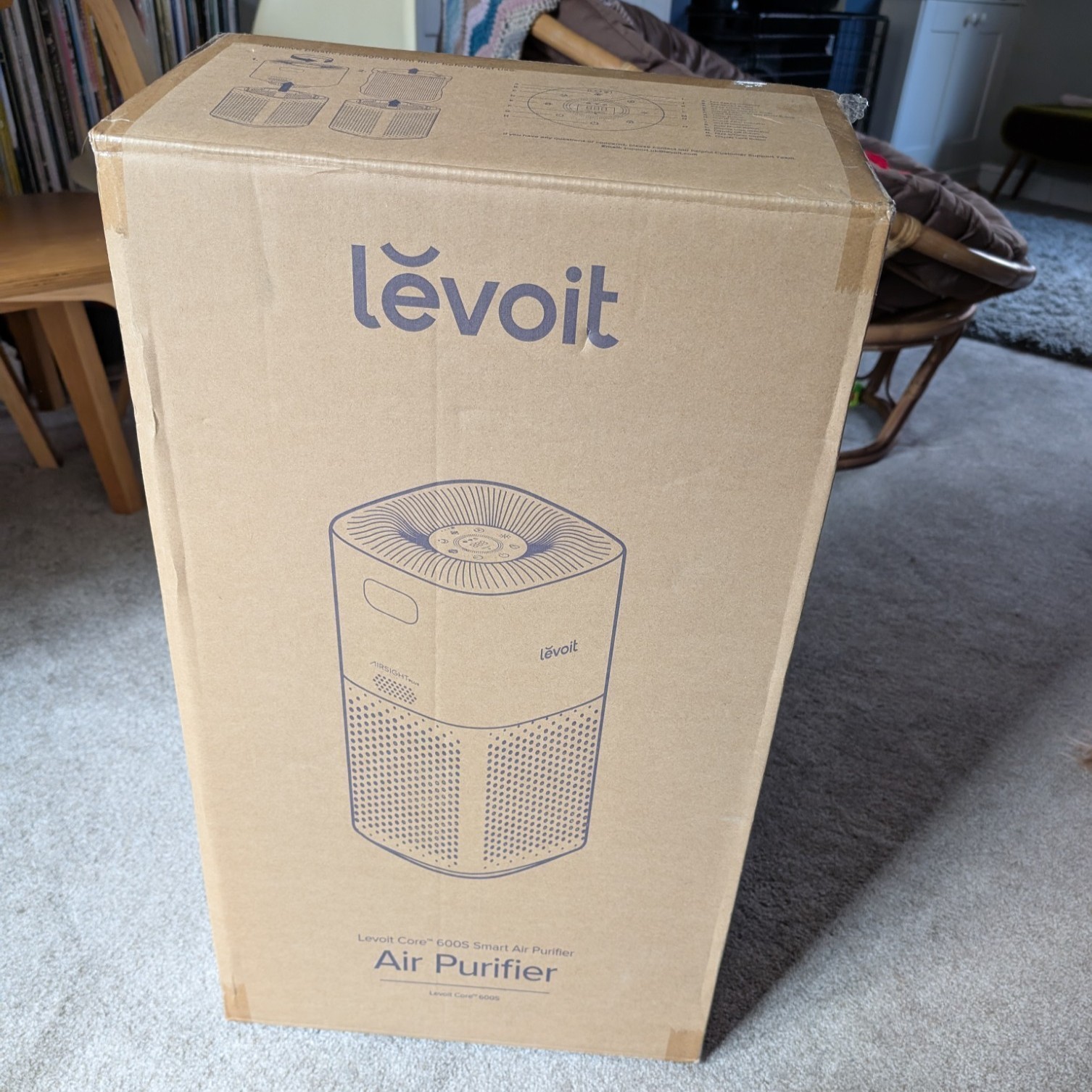 Levoit Core 600S Air Purifier in home testing