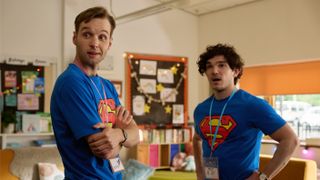 Gabriel and Andy in Superman T Shirts in Lost Boys and Fairies