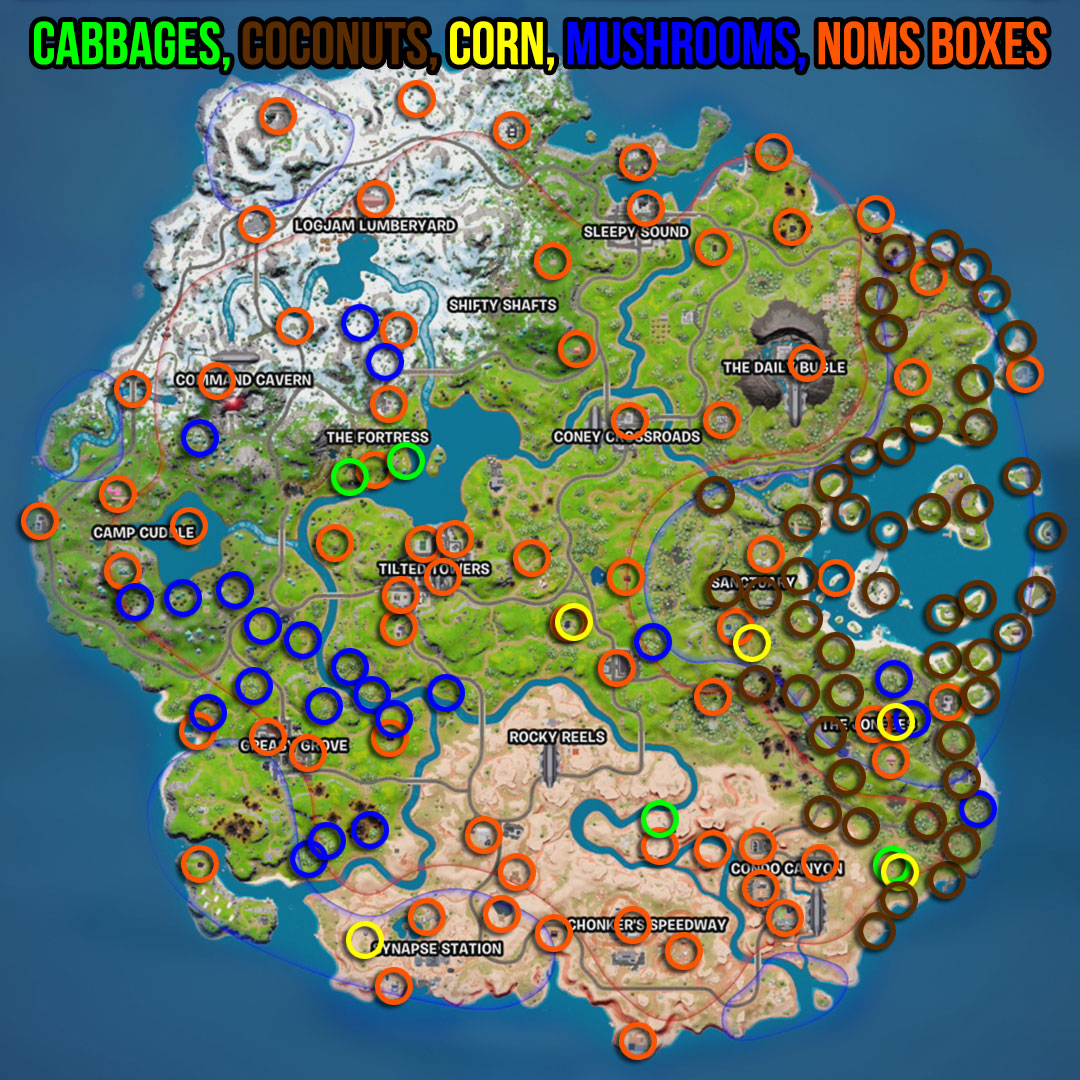 Fortnite collectables location map