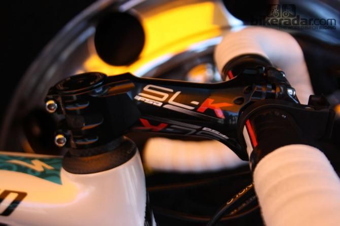 An Astana rider with a kinked alloy FSA SL-K stem