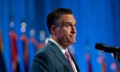 Mitt Romney addresses the 134th National Guard Association Convention in Reno, Nev., on Sept. 11: Some conservatives are angry that the GOP candidate hasn't been more specific on foreign poli
