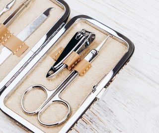 Nail scissors in a kit