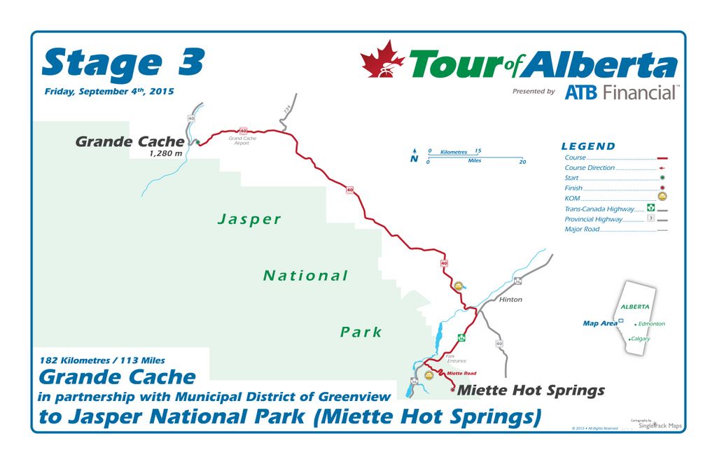 2015 Tour of Alberta stage 3 map