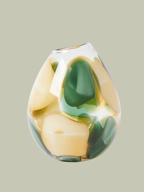 Kai Spot Green Glass Vase | Oliver Bonas