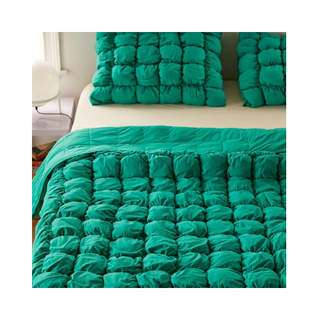 green puff comforter
