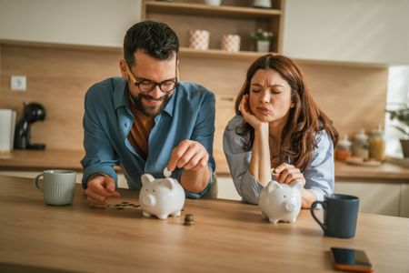 Couple saving money together for financial future