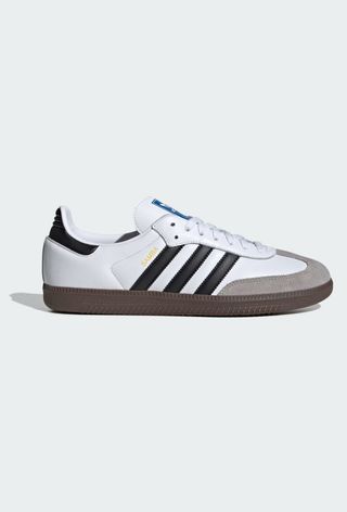 An image of Adidas Sambas, one of the best trainers to wear with dresses.