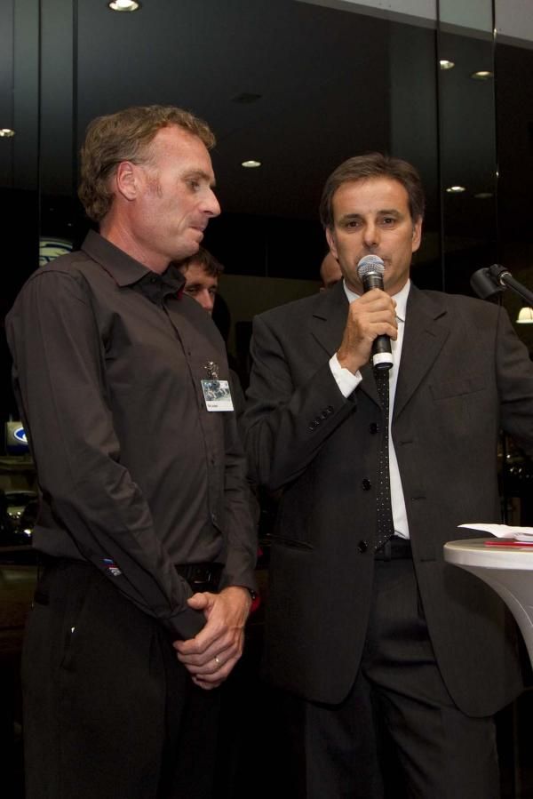 Former Tour de France rider Pat Jonker will direct the new team, and was questioned by the man who does the Australian Tour de France coverage's intro and outro Michael Tomalaris at the team launch.