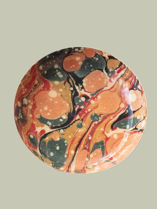 Marbled Round Enamel Tray