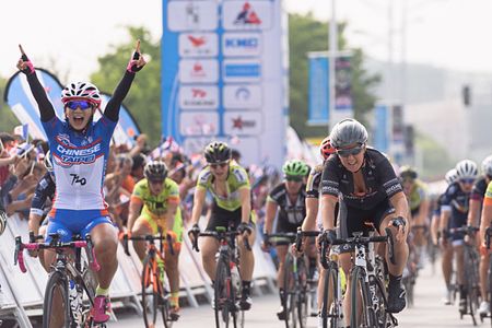 Tin Ying Huang (Chinese Tapei) wins stage 1 at Tour of Chongming Island