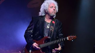 Steve Lukather performs on stage during TOTO Japan Tour at Nippon Budokan on July 21, 2023 in Tokyo, Japan.