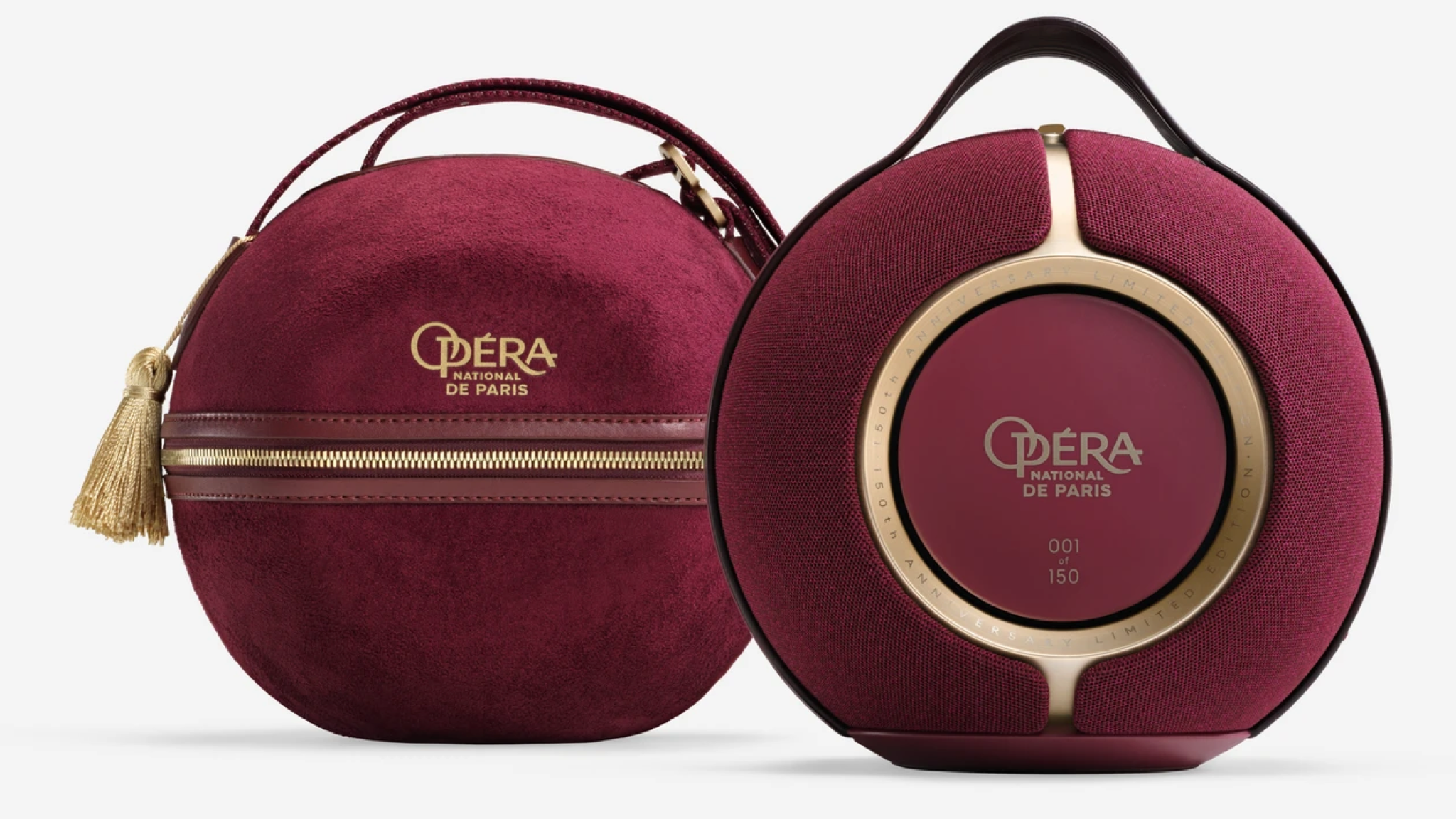 Product shot of the Devialet Mania Palais Garnier 150 Years Limited Edition on a white background