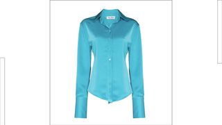 The attico blue shirt is the perfect way to tap into dopamine dressing