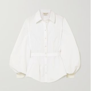 Alexander McQueen Piqué-trimmed Cotton-poplin Shirt