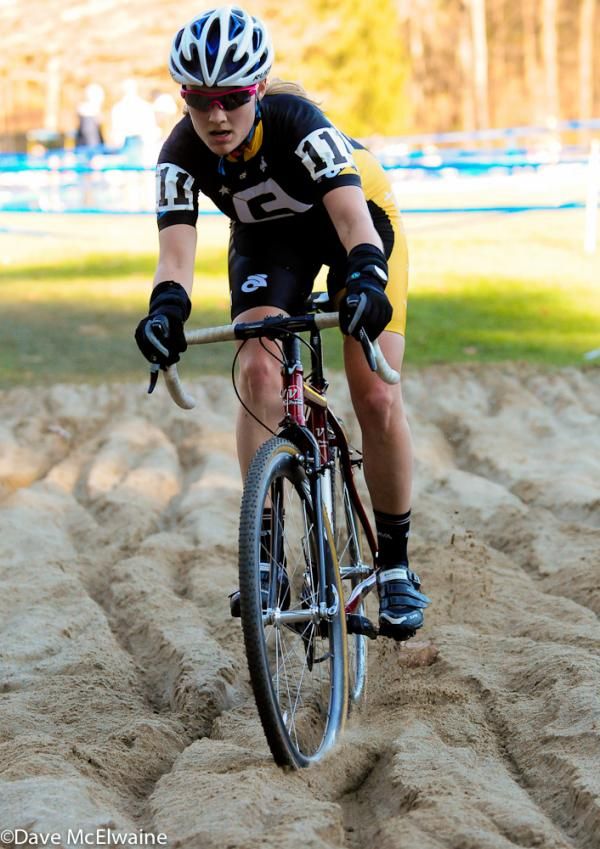 Ellie Anderson (Ladies First Racing) riding the sand pit