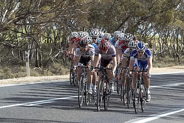 A group formed at the front not long after the start to stage seven in Manangatang.