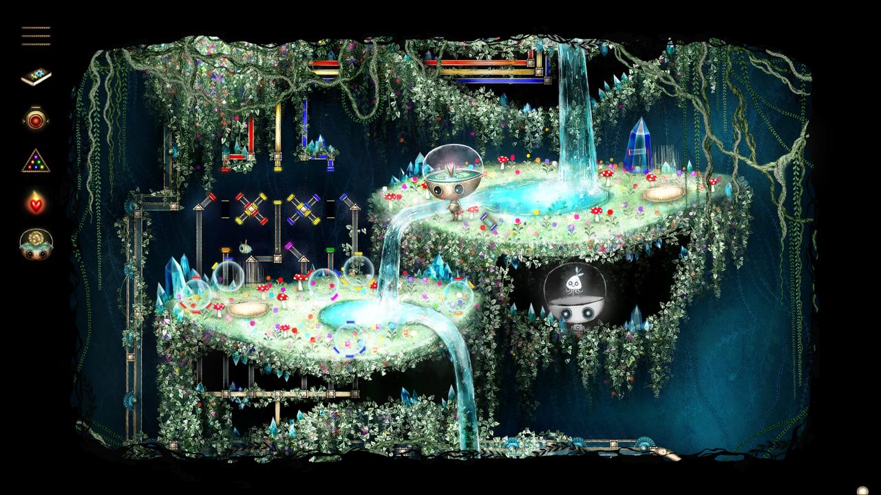 An illustrated grassy pool