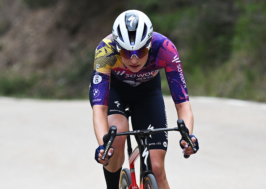 LAGUNAS DE NEILA SPAIN MAY 08 Mischa Bredewold of Netherlands and Team SD Worx Protime competes during the 11th La Vuelta Femenina 2025 Stage 5 a 1204km stage from Golmayo to Lagunas de Neila 1867m UCIWT on May 08 2025 in Lagunas de Neila Spain Photo by Szymon GruchalskiGetty Images