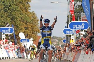 Borut Bozic (Vacansoleil) sprints to win stage 7 in Colchester