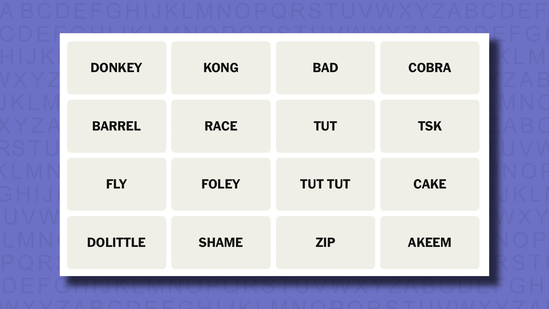 NYT Connections hints for game 822 on a purple background