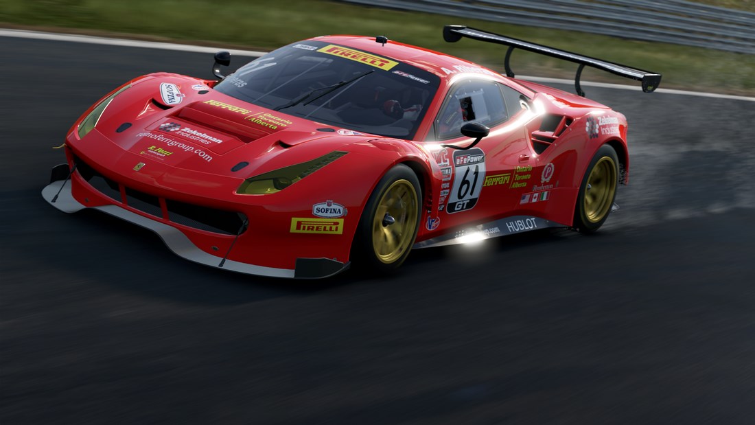 Best racing games - a red car races on the outside of a track