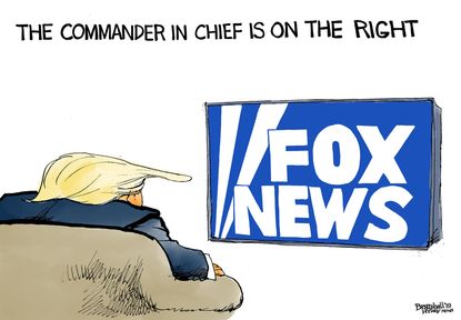 Political Cartoon U.S. Trump Fox News Commander In Chief